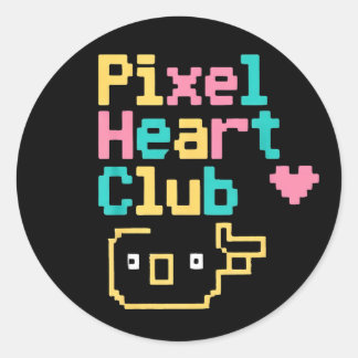 Pixel Heart Club: Retro-Liebes-Pixel-Art für Gamer Runder Aufkleber