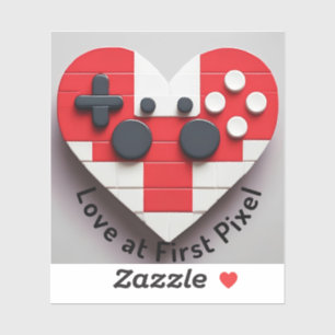 Pixel-Heart-Gamer-Sticker - Niedliches Retro-Video Aufkleber