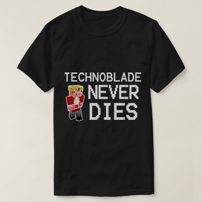 Pixel-Held Stirbt Nie Design T-Shirt (Design vorne)