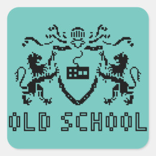 Pixel Heraldic Old School Sticker