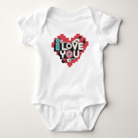 Pixel-Herz Ich liebe dich Retro-Typografie
