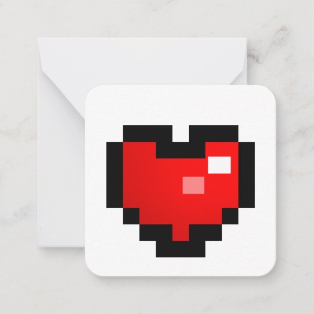 PIXEL-HERZ MITTEILUNGSKARTE (Vorderseite)
