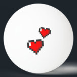 Pixel-Herz-Muster Tischtennisball<br><div class="desc">Ein liebevolles Design für diejenigen,  die in Liebe mit 8bit,  pixel art und videospiele fallen! Diese Produkte können ein ideales Geschenk für Ihren Nerd und Freunden oder Paare sein.</div>