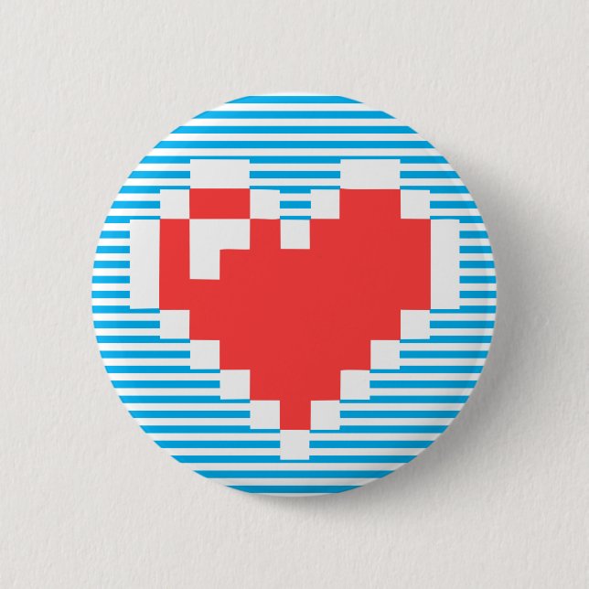Pixel-Herz, Spiel mit Streifen-Sammlung, Button (Vorderseite)