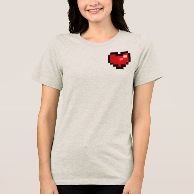 Pixel_Herz Tri-Blend Shirt (Vorderseite)