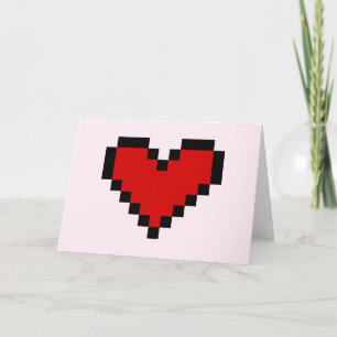 Pixel-Herz-Valentinskarte Feiertagskarte
