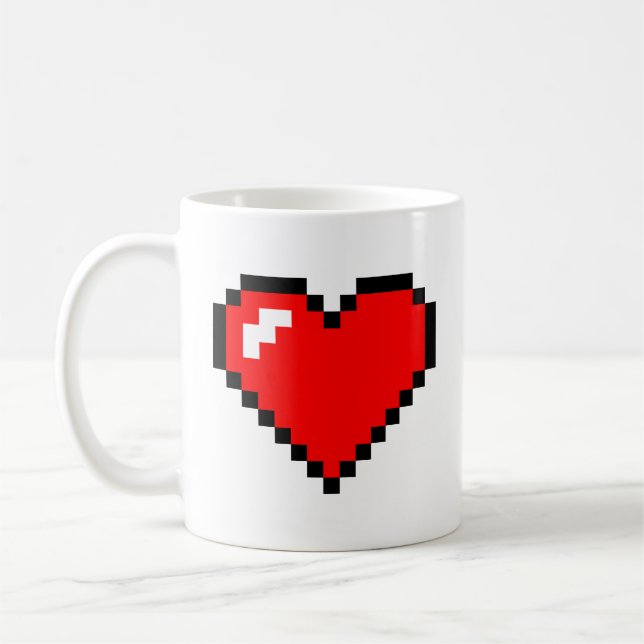 Pixel Herzmagie-Tasse Kaffeetasse (Links)