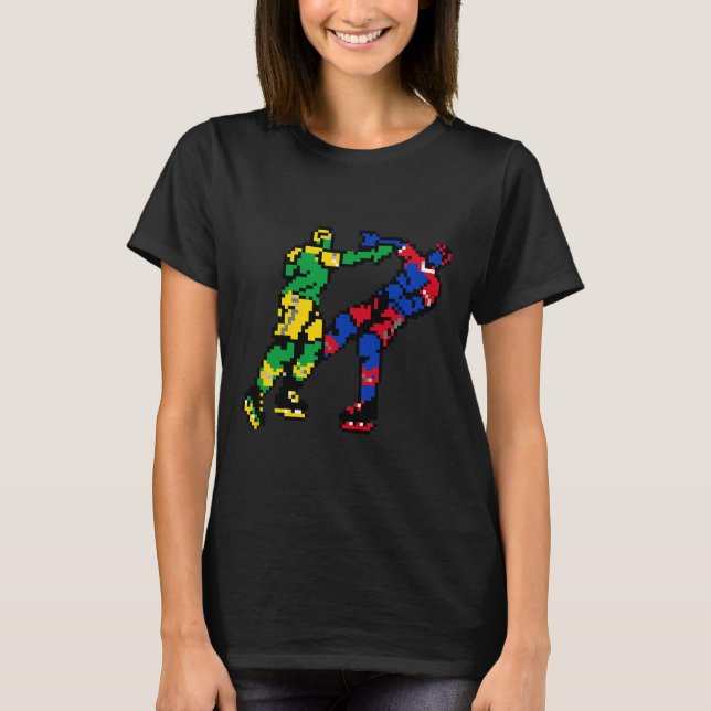 Pixel-Hockeykampf  T-Shirt (Vorderseite)