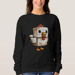 Pixel-Huhn Lustiger Retro-Gaming-Fan Sweatshirt