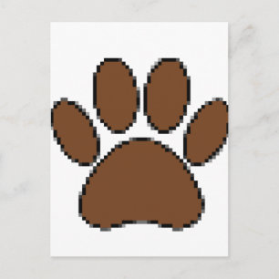 Pixel-Hundepfotenabdruck Postkarte