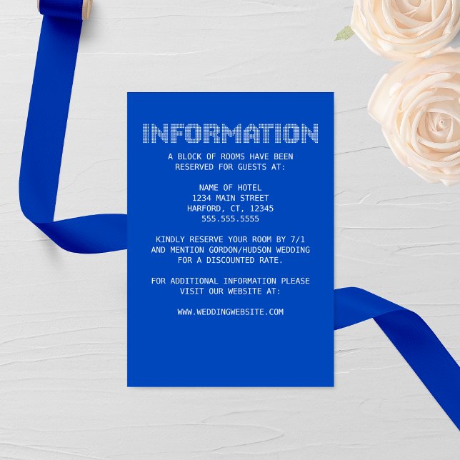 Pixel 'Information' Hochzeitskarte Begleitkarte (Von Creator hochgeladen)