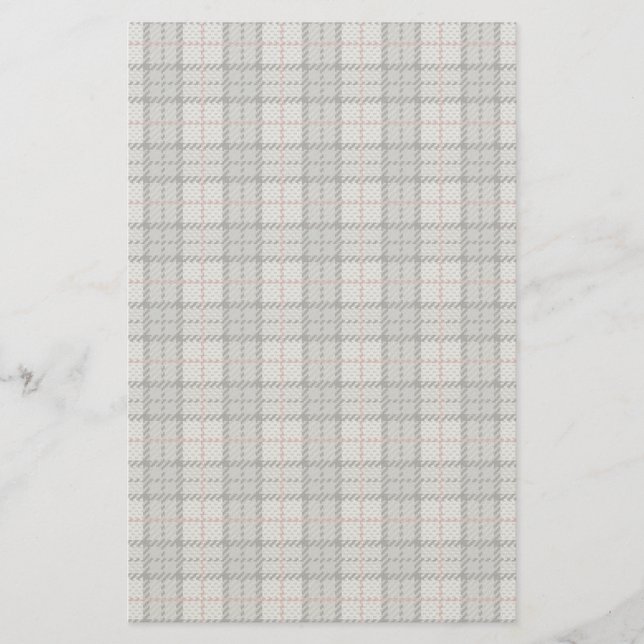Pixel kariert im Grau mit rotem Streifen Briefpapier (Vorderseite)