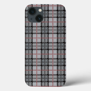 Pixel kariert im Grau mit rotem Streifen Case-Mate iPhone Hülle