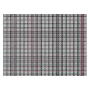 Pixel kariert im Grau mit rotem Streifen Tischdecke