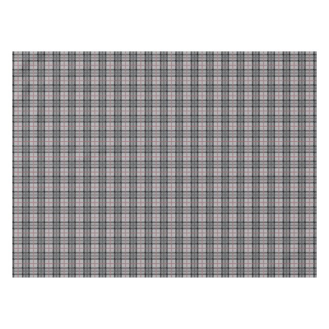 Pixel kariert im Grau mit rotem Streifen Tischdecke (Vorderseite (Horizontal))