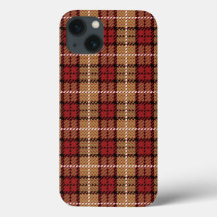 Pixel kariert im Rot und im Gold iPhone 13 Hülle