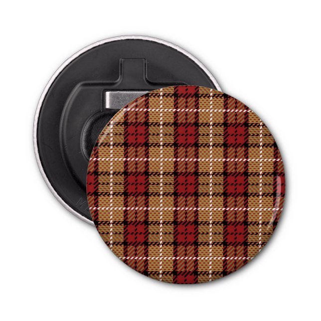 Pixel kariert im Rot und im Gold Flaschenöffner (Vorderseite)