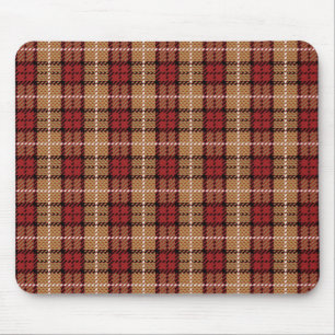 Pixel-Kariert in Rot und Gold Mousepad