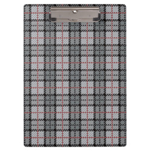 Pixel Karo in Grau mit rotem Streifen Klemmbrett