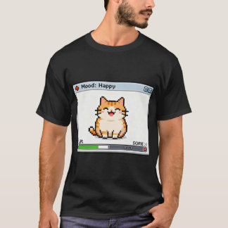 Pixel-Katze fühlt sich gut – Glücklicher Retro-Spi T-Shirt