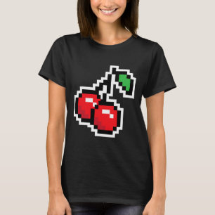 Pixel-Kirschen 80er Videospiel Halloween-Kostüm Ei T-Shirt