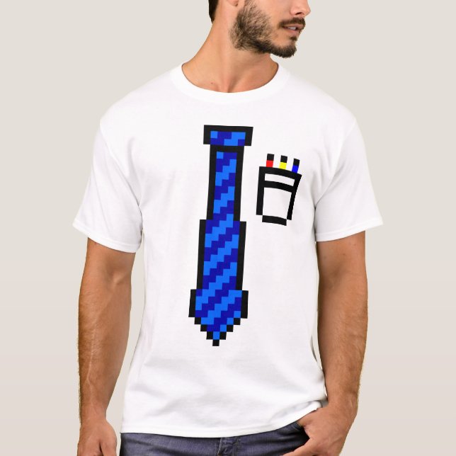 Pixel-Krawatte mit Pocket T-Shirt (Vorderseite)