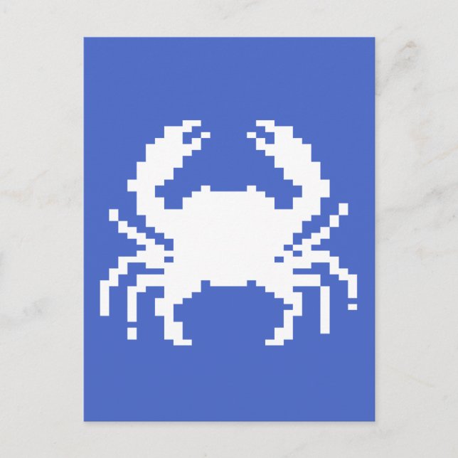 Pixel-Krebs-Design Feiertagspostkarte (Vorderseite)