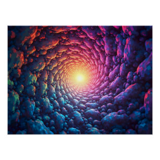 Pixel Kunst als " Licht am Ende des Tunnels" Poster