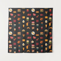 Pixel Kunst Essen, nahtlose Textur.