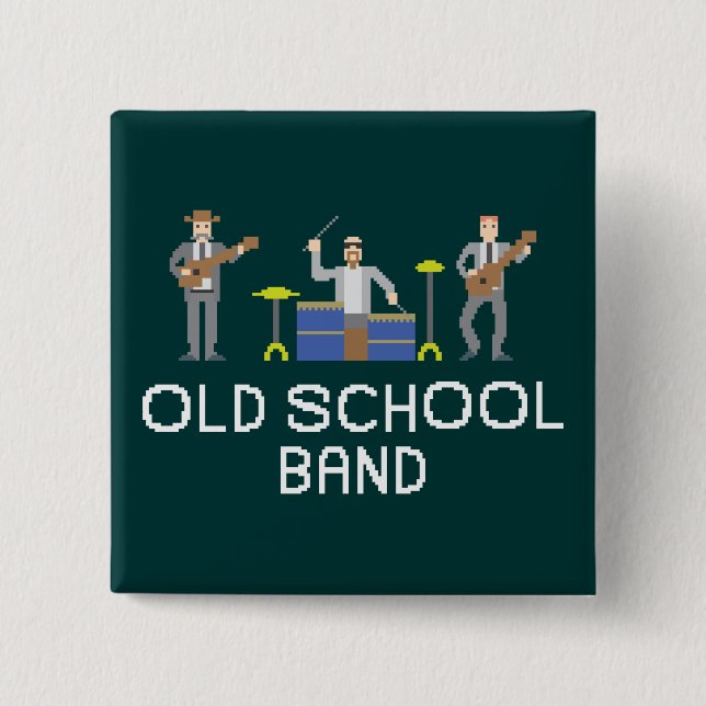 Pixel-Kunst - Power-Trio - weiße Buchstaben - Button (Vorderseite)