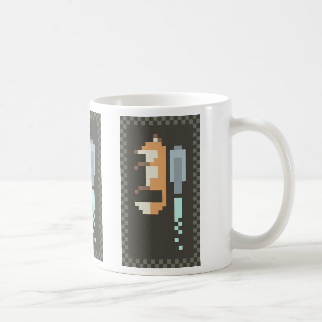 Pixel-Kunst-Tasse Fox Jetpack Kaffeetasse (Rechts)