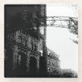 Pixel kurzer Untersetzer aus Nordglas