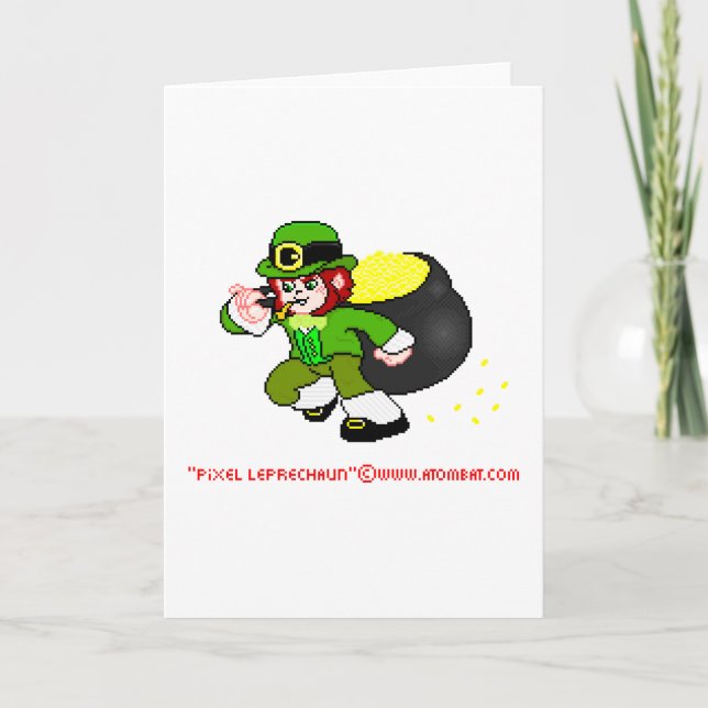 Pixel Leprechaun Card 1 Karte (Vorderseite)