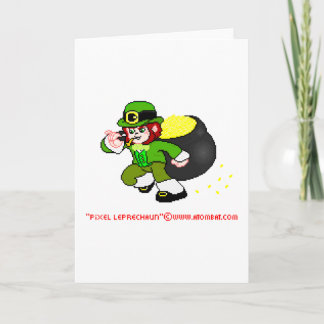 Pixel Leprechaun Card 1 Karte