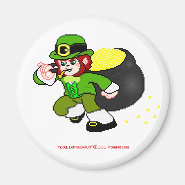 Pixel Leprechaun Magnet 1 (Vorne)