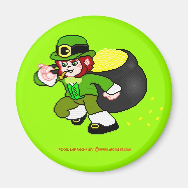 Pixel Leprechaun Magnet 3 (Vorne)