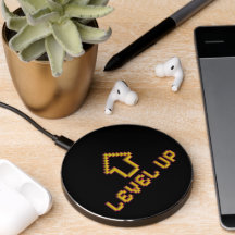 Pixel Level Up Gamer Wireless Charger - Schwarz