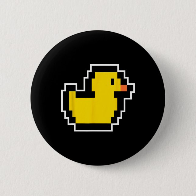 Pixel Little Duck 80er Videospiel Halloween-Kostüm Button (Vorderseite)