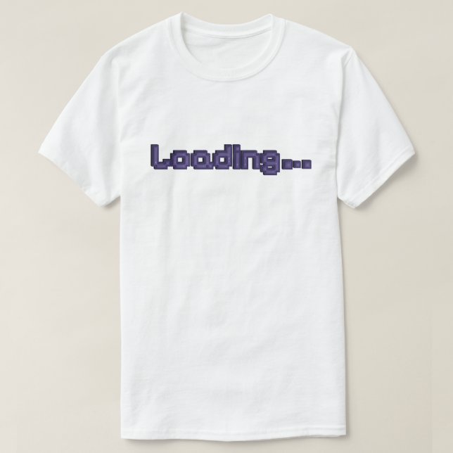 Pixel Loading Gamer T-Shirt - Lila auf Weiß (Design vorne)