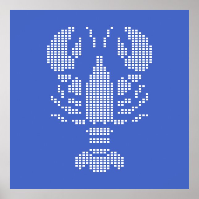 Pixel Lobster Emblem Mosaic Poster (Vorne)