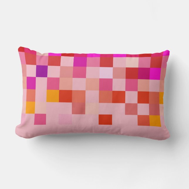 Pixel Moderne Rose Pink-Muster Kissen (Vorderseite)