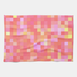 Pixel Multicolor rot/rosa/gelb/orange/lavenierend Geschirrtuch