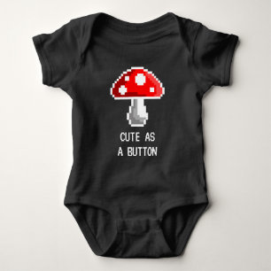 Pixel Mushroom Baby Bodysuit (dunkel) Baby Strampler