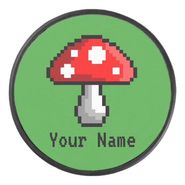 Pixel Mushroom Hockey Puck (Vorderseite)