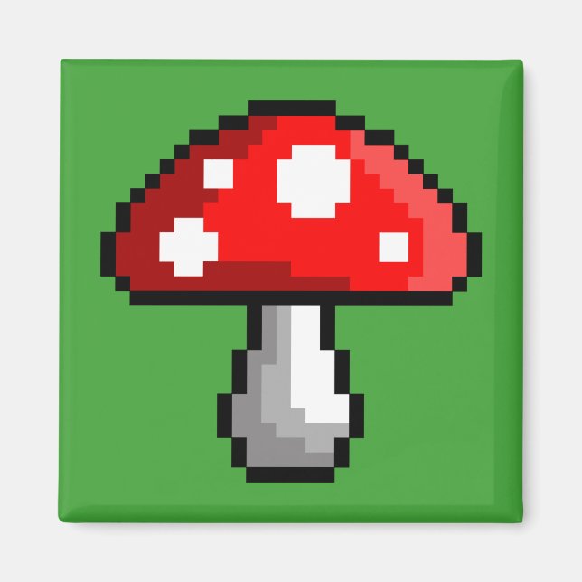 Pixel Mushroom Magnet (Vorne)
