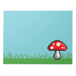 Pixel Mushroom Meadow Notepad Notizblock