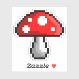 Pixel Mushroom Vinyl Sticker