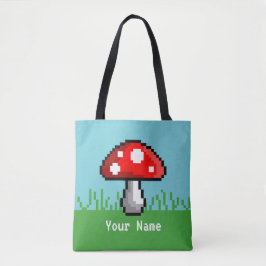 Pixel-Mushroom-Wiese-Totasche
