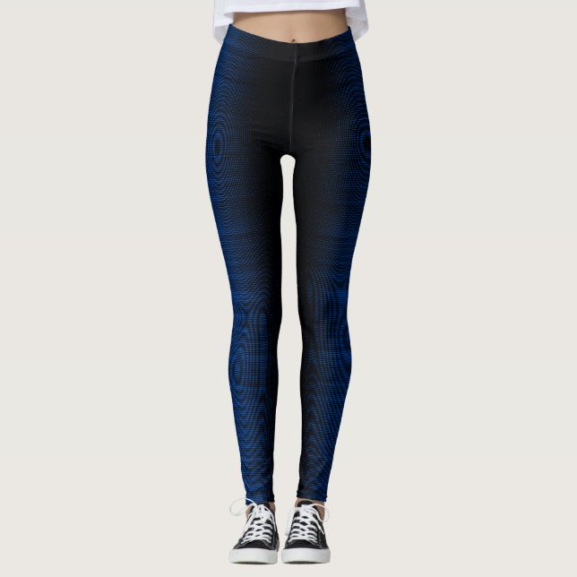 Pixel Muster 01.B.bw.02 Schwarze BG Leggings (Vorderseite)