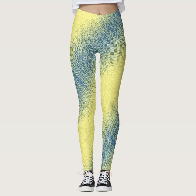 Pixel Muster 01.B.bw.S Gelbe BG Leggings (Vorderseite)